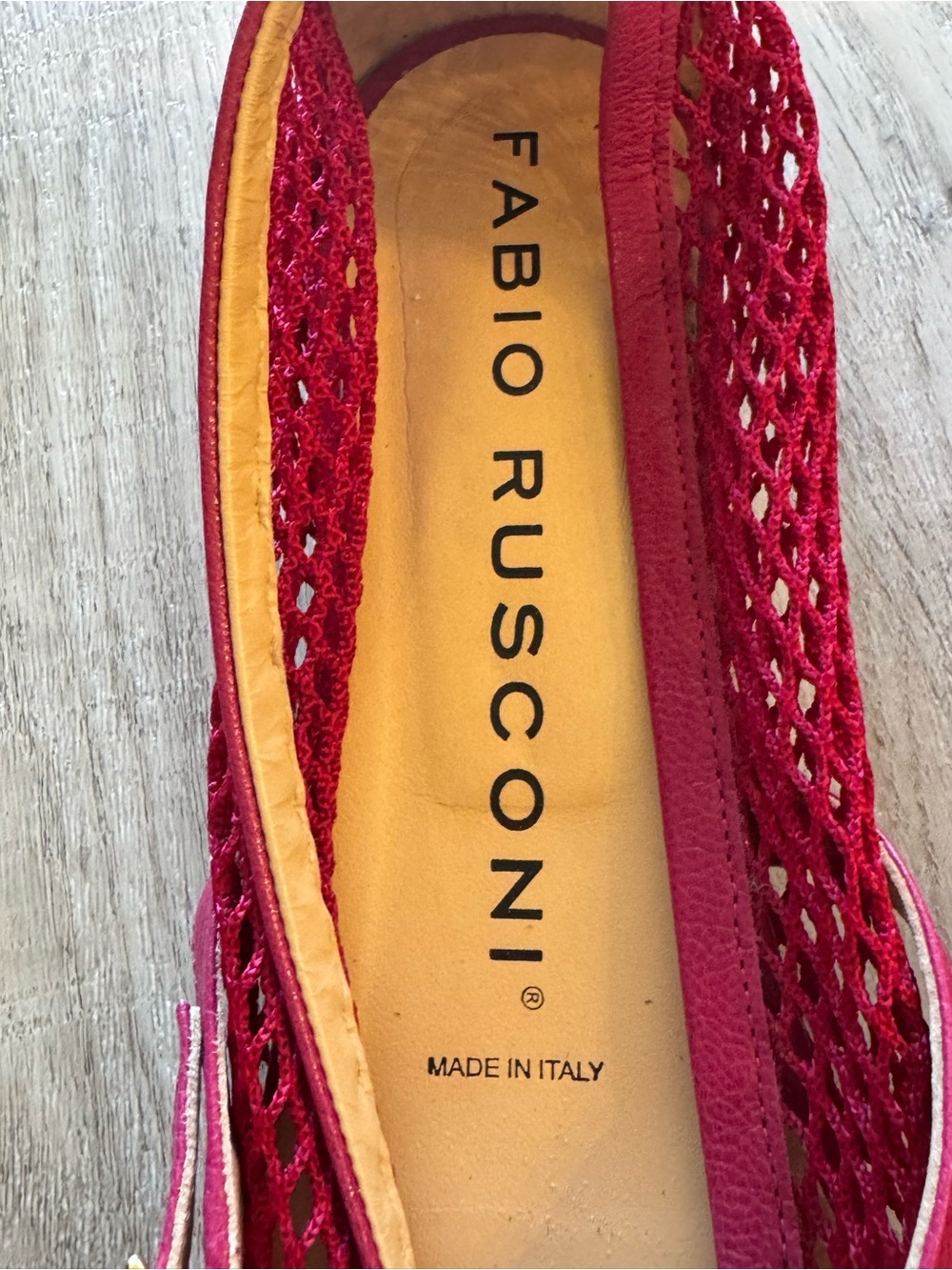 Anthropologie FABIO RUSCONI Marilu Mesh Ballet Flats size EU 40 US 10 Fucshia - Picture 5 of 7